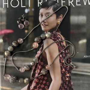 DAVID YURMAN PINK & GREY QUARTZ & SILVER LONG NECKLACE